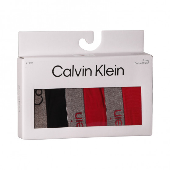3PACK dámske tangá Calvin Klein viacfarebná (QD3560E-6VS)