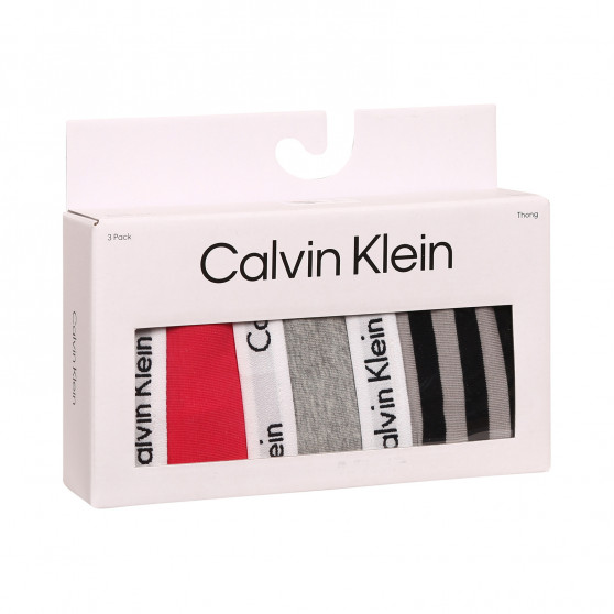 3PACK dámske tangá Calvin Klein viacfarebné (QD3587E-658)