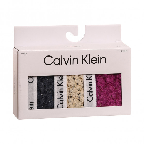 3PACK dámske nohavičky brazilky Calvin Klein viacfarebné (QD3925E-6Q2)