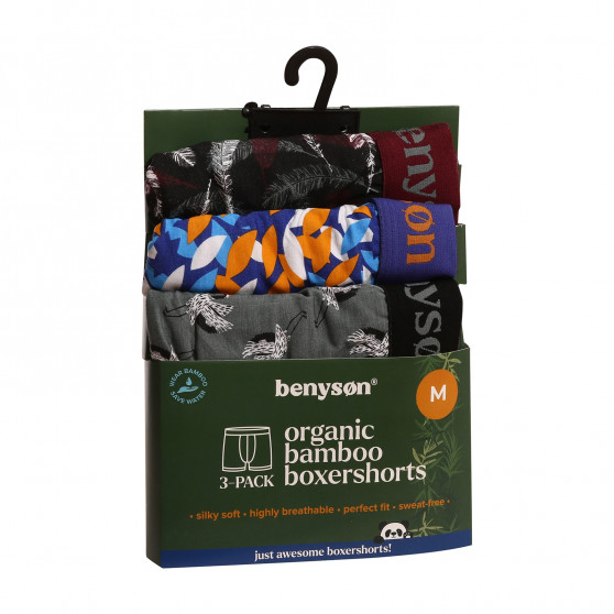 3PACK pánske boxerky Benysøn bambusové viacfarebné (BENY-7010)