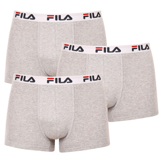 3PACK pánske boxerky Fila sivé (FU5016/3-400)