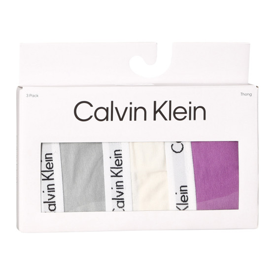 3PACK dámske tangá Calvin Klein viacfarebné (QD3587E-CFU)