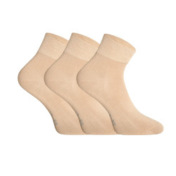 3PACK ponožky Gino bambusové béžové (82004)