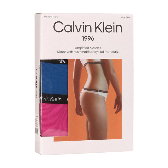 2PACK dámska tangá Calvin Klein viacfarebná (QD5035E-C0Z)