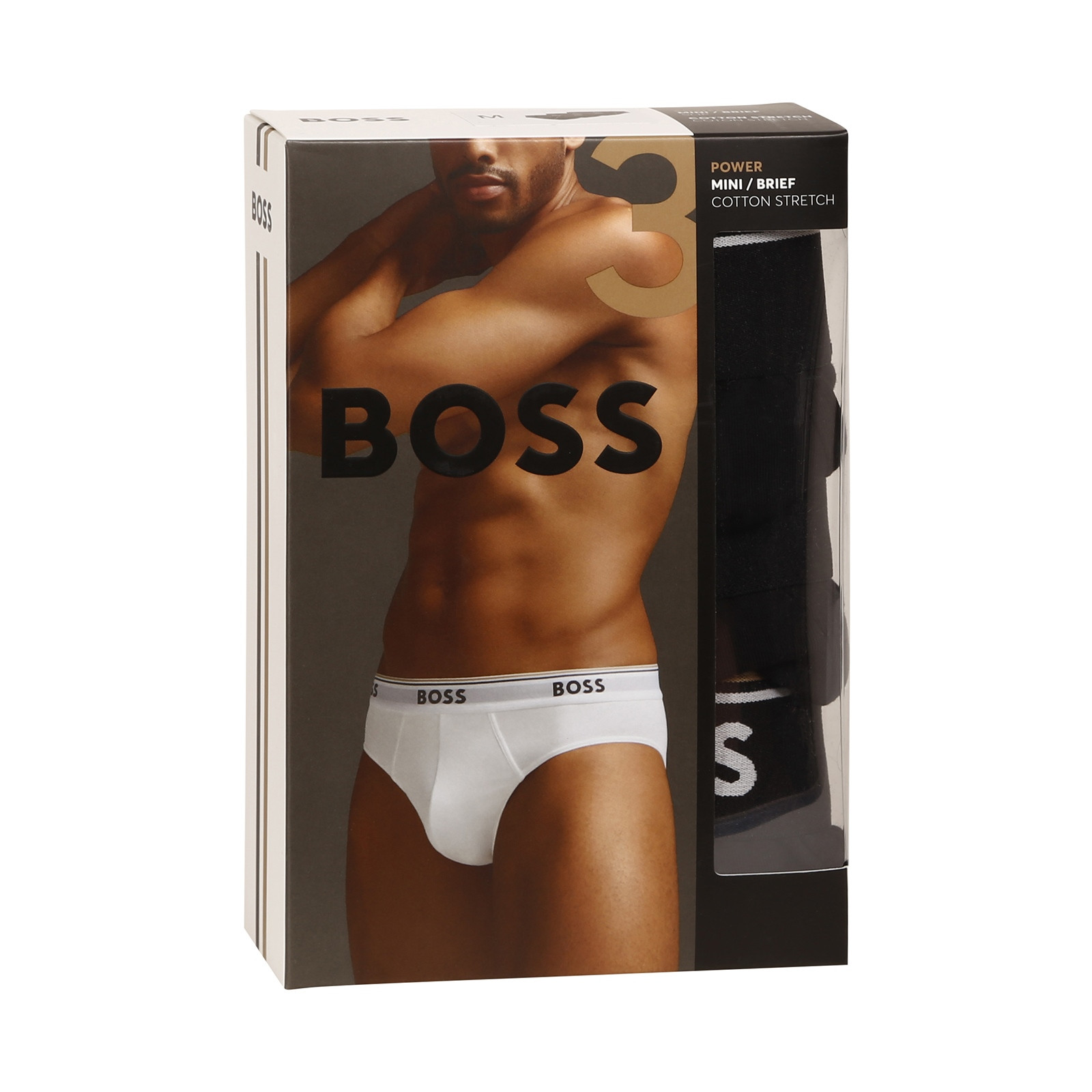 3PACK pánske slipy BOSS čierné (50475273 001) XL.