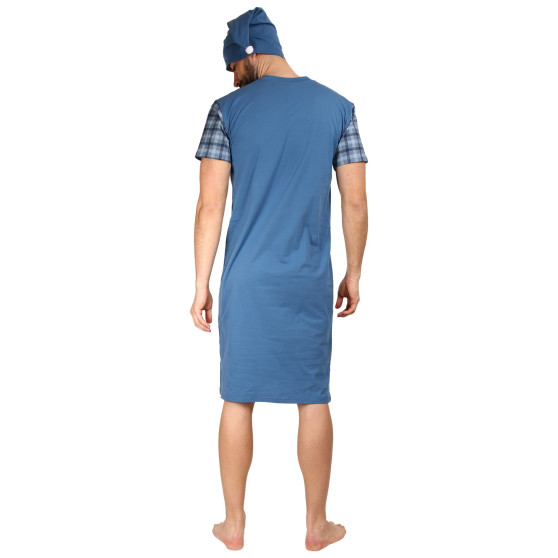 Pánska nočná košeľa Foltýn modrá nadrozmer (FNKN20)