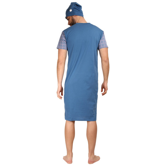 Pánska nočná košeľa Foltýn modrá nadrozmer (FNKN19)