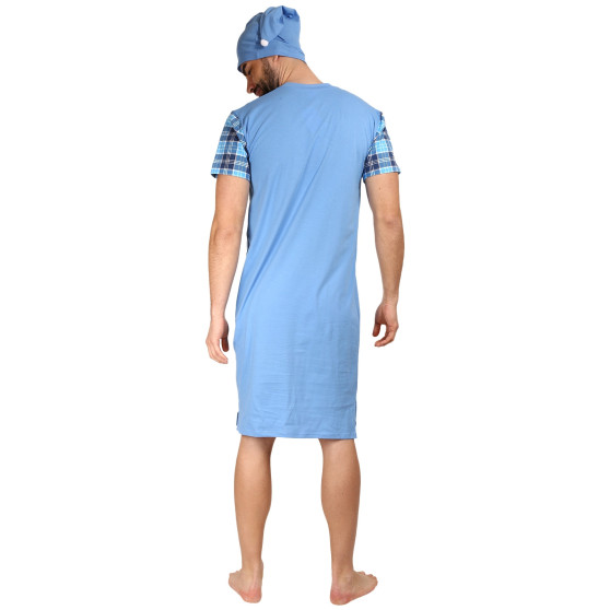 Pánska nočná košeľa Foltýn modrá nadrozmer (FNKN15)