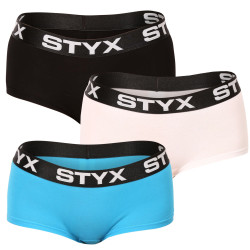 3PACK dámske nohavičky Styx s nohavičkou viacfarebné (3IN96019)