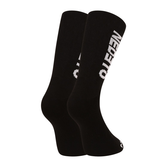 10PACK ponožky Nedeto vysoké čierne (10NDTP001-brand)