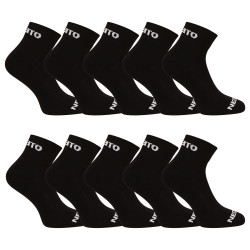 10PACK ponožky Nedeto členkové čierne (10NDTPK001-brand)