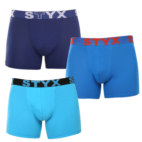 3PACK pánske boxerky Styx športová guma nadrozmer modré (3R96879)