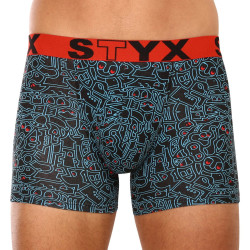Pánske boxerky Styx long art športová guma doodle (U1256)