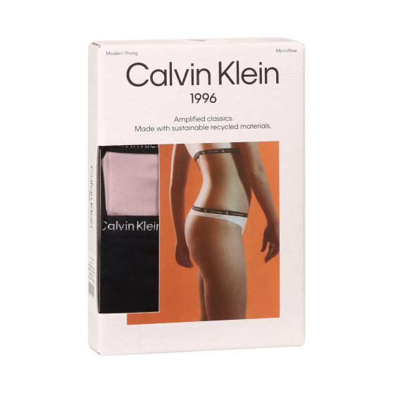 2PACK dámska tangá Calvin Klein viacfarebná (QD5035E-C4U)