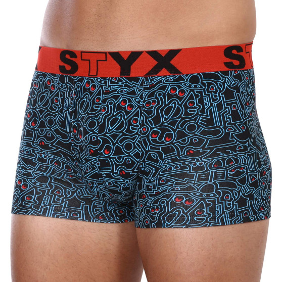 Pánske boxerky Styx art športová guma nadrozmer doodle (R1256)