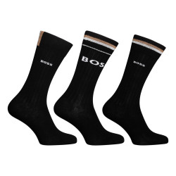 3PACK ponožky Hugo Boss vysoké čierné (50491198 001)