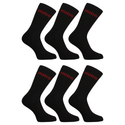 6PACK ponožky HUGO vysoké čierné (50510187 001)