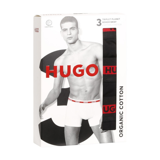 3PACK pánske boxerky HUGO čierné (50496713 002)