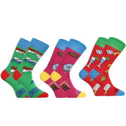 3PACK veselé ponožky Styx vysoké viacfarebné (H12515255)