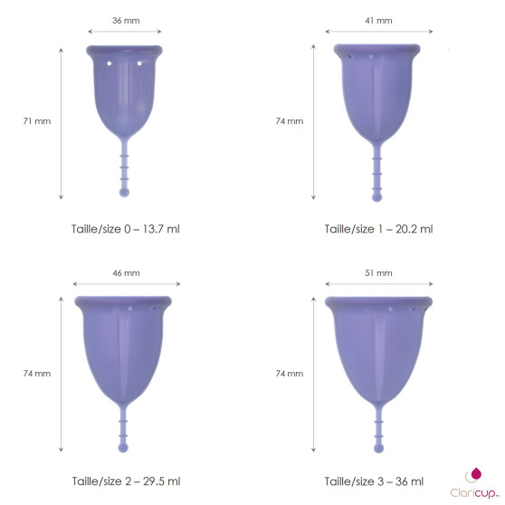 Menštruačný kalíšok Claricup Violet 3 (CLAR08)