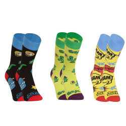 3PACK veselé ponožky Styx vysoké viacfarebné (H11535551)