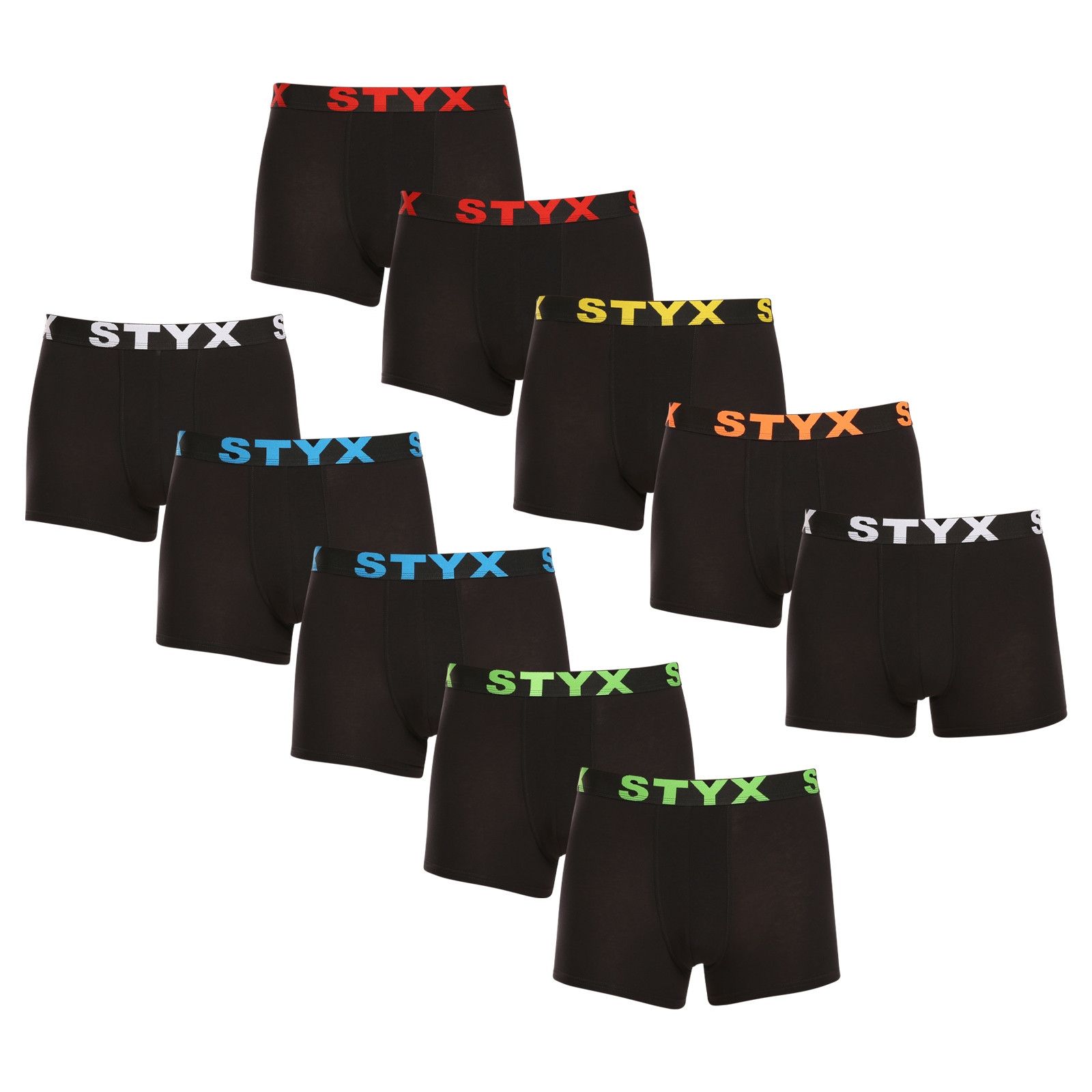 10PACK pánske boxerky Styx športová guma čierné (10G9601) M, trenky.