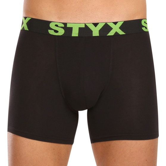 10PACK pánske boxerky Styx long športová guma čierne (10U9601)