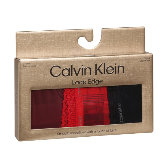 3PACK dámske tangá Calvin Klein viacfarebná (QD5151E-I24)