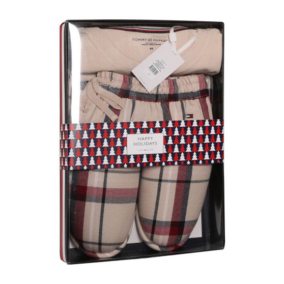 Dámske pyžamo Tommy Hilfiger s papučami viacfarebné v darčekovém balenie (UW0UW04878 0S5)