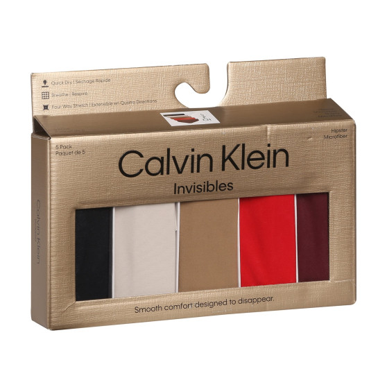 5PACK dámske nohavičky Calvin Klein bezšvové viacfarebné (QD5148E-HW1)