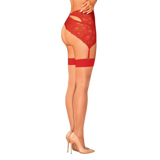 Dámske pančuchy Obsessive červené (S814 stockings)