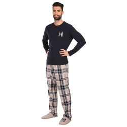 Pánske pyžamo Tommy Hilfiger s papučami viacfarebné v darčekovém balenie (UM0UM02989 0S1)