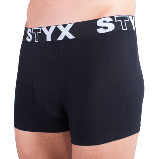 3PACK pánske boxerky Styx športová guma nadrozmer čierne (3R960)