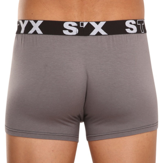 3PACK pánske boxerky Styx športová guma tmavo sivé (3G1063)
