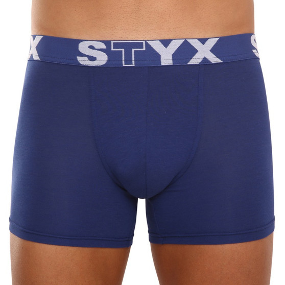 3PACK pánske boxerky Styx long športová guma tmavo modré (3U968)