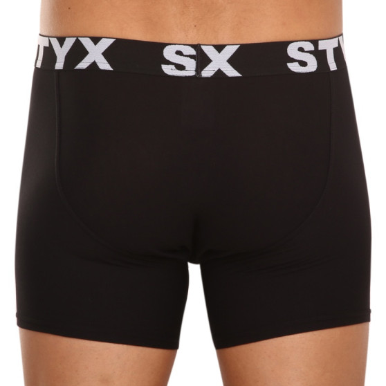 5PACK pánske boxerky Styx long športová guma čierné (5U960)