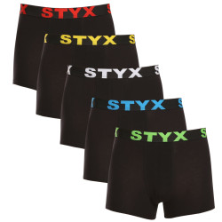 5PACK pánske boxerky Styx športová guma čierné (5G9601)