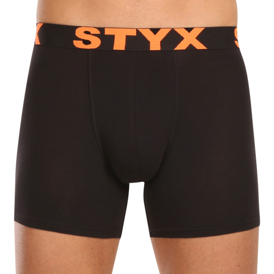 5PACK pánske boxerky Styx long športová guma čierné (5U9602)