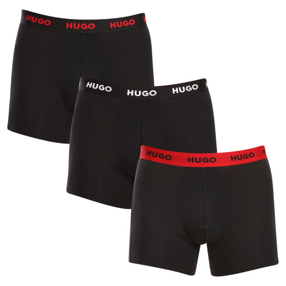 3PACK pánske boxerky HUGO čierné (50503079 010)