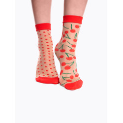 Veselé dámske silónové ponožky Dedoles Čerešne a bodky (DRNS1041)