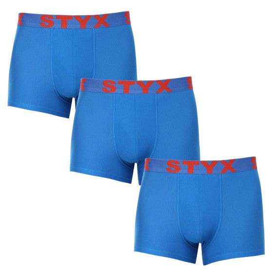 3PACK pánske boxerky Styx športová guma modré (3G1167)