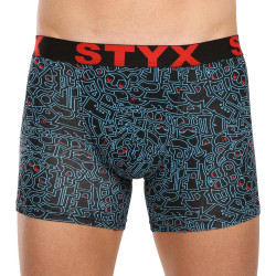 Pánske boxerky Styx long art športová guma doodle (U1256/2)