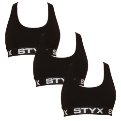 3PACK dámska podprsenka Styx šport čierna (3IP0960)