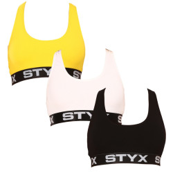 3PACK dámska podprsenka Styx šport viacfarebná (3IP09018)