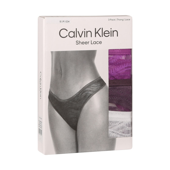 3PACK dámske tangá Calvin Klein viacfarebná (QD5216E-NOW)