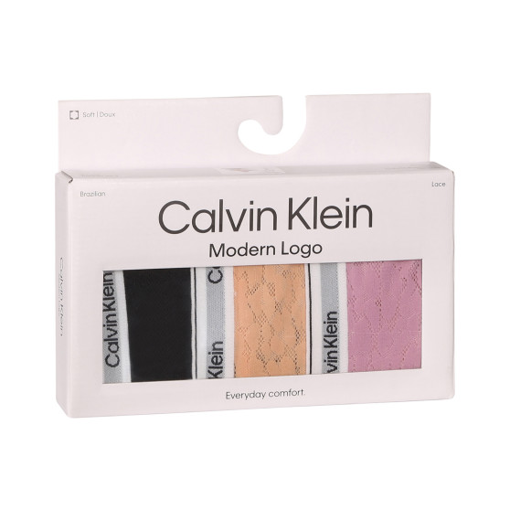 3PACK dámske nohavičky brazilky Calvin Klein viacfarebné (QD5068E-GP9)
