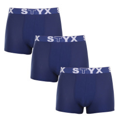 3PACK pánske boxerky Styx športová guma tmavo modré (3G968)
