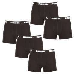 5PACK pánske boxerky Nedeto Rebel čierne (5NBR001)