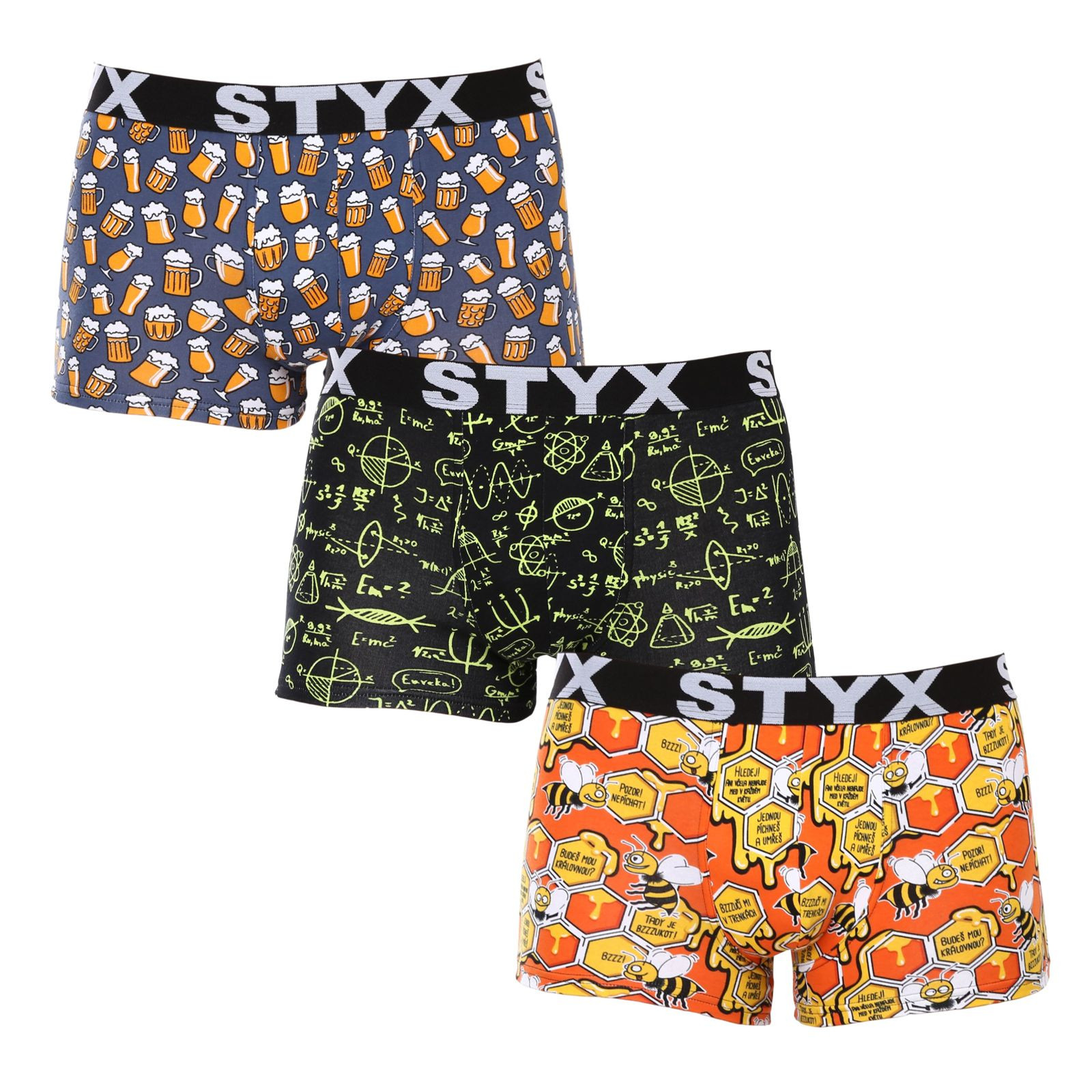 3PACK pánske boxerky Styx art športová guma viacfarebné (3G13724) XXL, trenky.