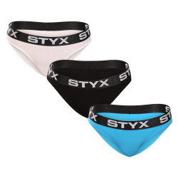 3PACK dámske nohavičky Styx športová guma viacfarebné (3IK96019)